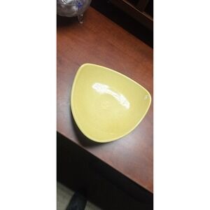 vintage Royal Haeger yellow Mid-Century Modern abstract textured console bowl.